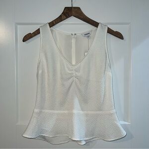 NWT Express Textured Ruched Front Peplum Tank Size Small